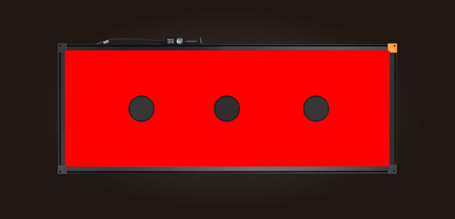 LUMIMAX Modular Panel Light in Red with 3 camera holes