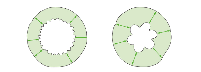 Graphic for case 2 - 6 radial measurements