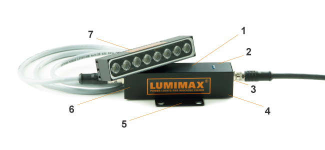 compact illumination flash controller |
precise and stable |
M8 connectors |
TTL and SPS inputs |
IP67 aluminium casing |
flash times: 100 μs | max. 100 Hz; 220 μs |  max. 35 Hz |
for Mini Lights (e. g. LSB and LSR series)